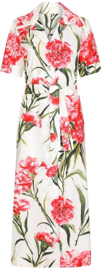 Dolce & Gabbana Blousejurk met bloemenprint Wit