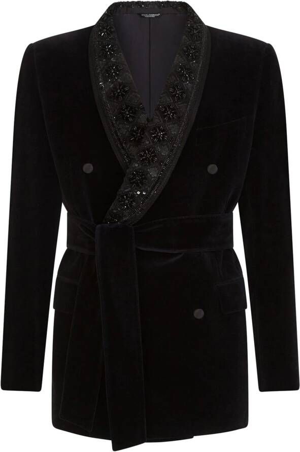 Dolce & Gabbana Fluwelen blazer Zwart
