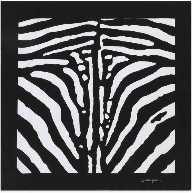 Dolce & Gabbana Twill sjaal met zebraprint Zwart