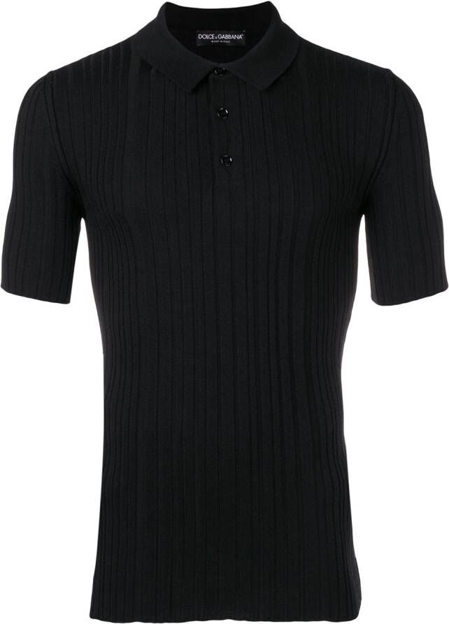 Dolce & Gabbana Gebreid poloshirt Zwart