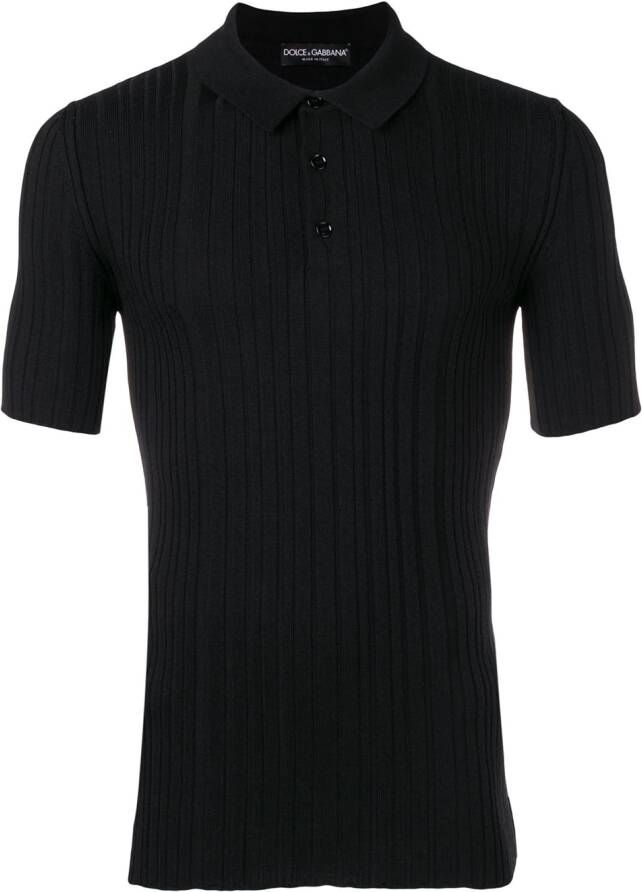 Dolce & Gabbana Gebreid poloshirt Zwart