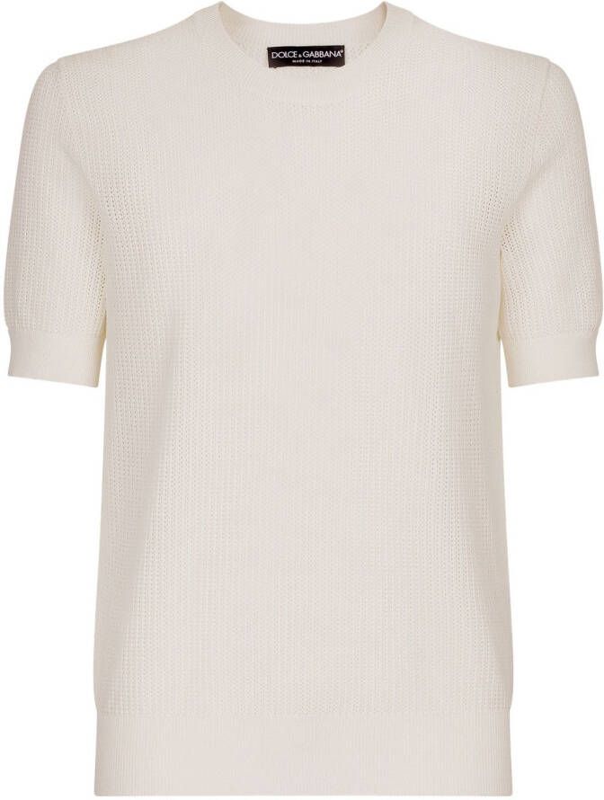 Dolce & Gabbana Gebreid T-shirt Wit