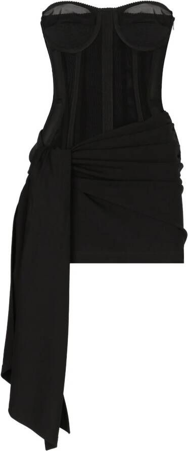 Dolce & Gabbana Gedrapeerde mini-jurk Zwart