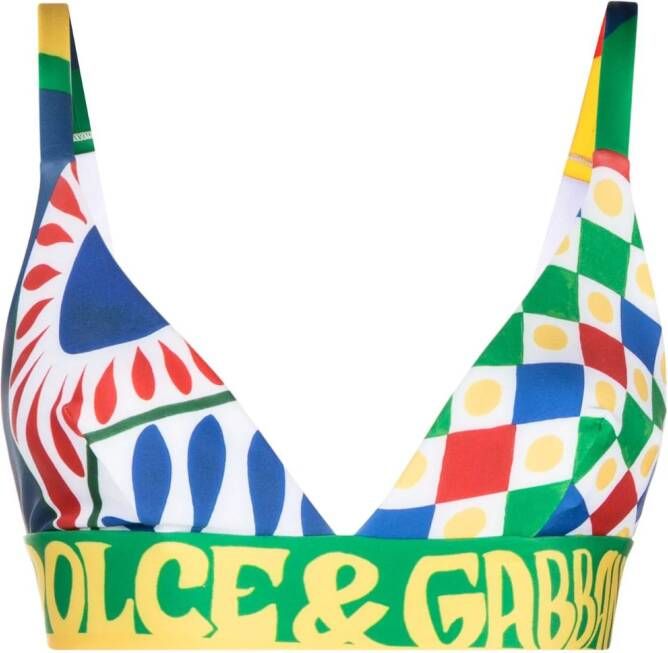 Dolce & Gabbana Bralette met geometrische print Groen