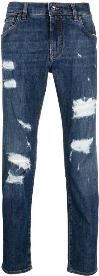 Dolce & Gabbana Gerafelde jeans Blauw