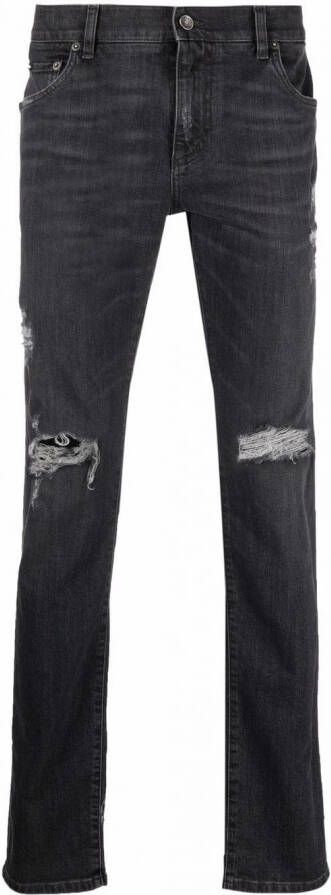 Dolce & Gabbana Gerafelde jeans S9001 BLACK