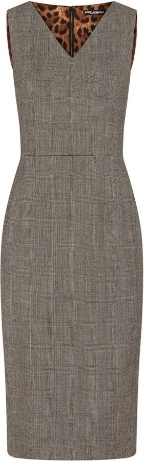 Dolce & Gabbana Geruite midi-jurk Grijs