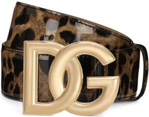 Dolce & Gabbana KIM DOLCE&GABBANA gespriem met luipaardprint Bruin