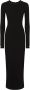 Dolce & Gabbana Midi-jurk met lange mouwen en logo-applicatie Zwart - Thumbnail 1