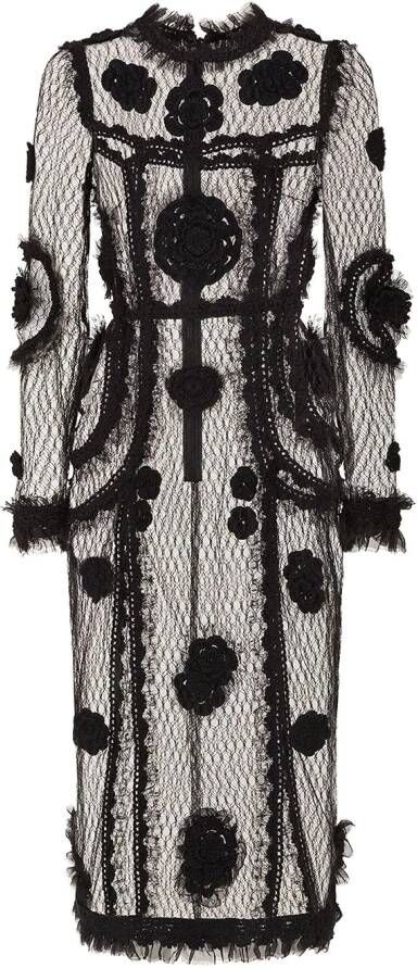 Dolce & Gabbana Getailleerde midi-jurk Zwart