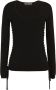 Dolce & Gabbana Trui met diepe ronde hals en veters Zwart - Thumbnail 1