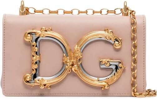 Dolce & Gabbana Girls leren schoudertas Roze