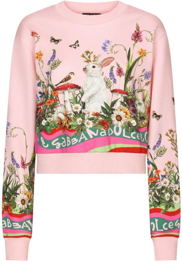 Dolce & Gabbana Sweater met grafische print Roze
