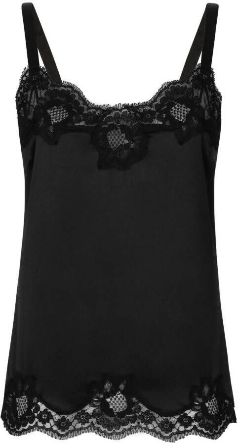Dolce & Gabbana Hemd met kanten afwerking Zwart