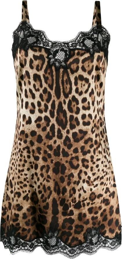 Dolce & Gabbana Hemd met luipaardprint Bruin
