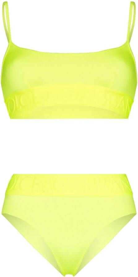 Dolce & Gabbana High waist bikini Geel