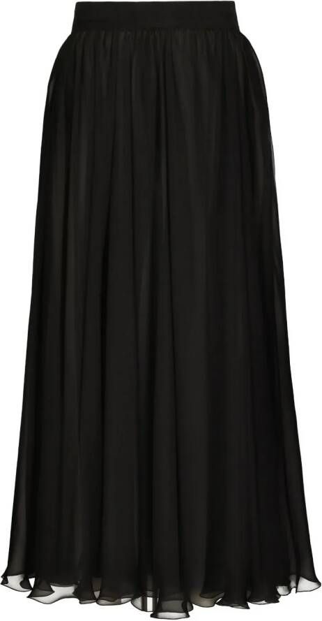 Dolce & Gabbana high-waisted pleated midi skirt Zwart