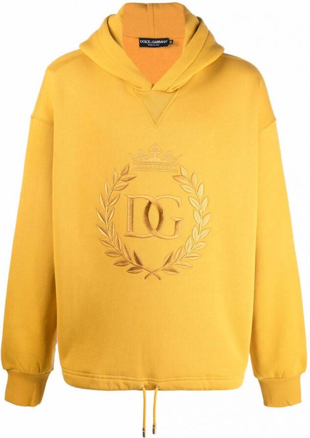 Dolce & Gabbana Hoodie met geborduurd logo Geel