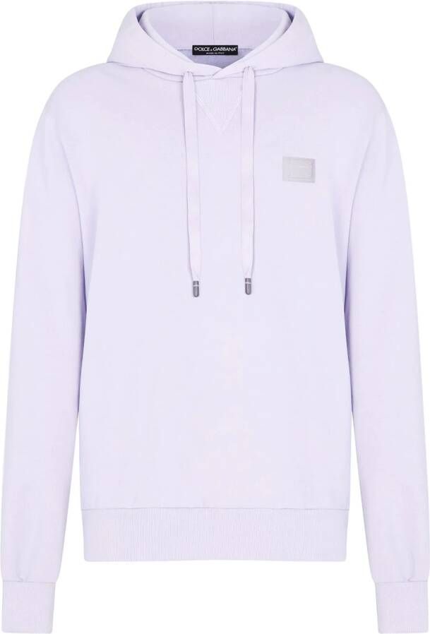 Dolce & Gabbana Hoodie met logoplakkaat Beige