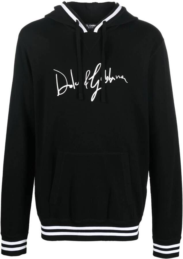 Dolce & Gabbana Hoodie met logoprint Zwart