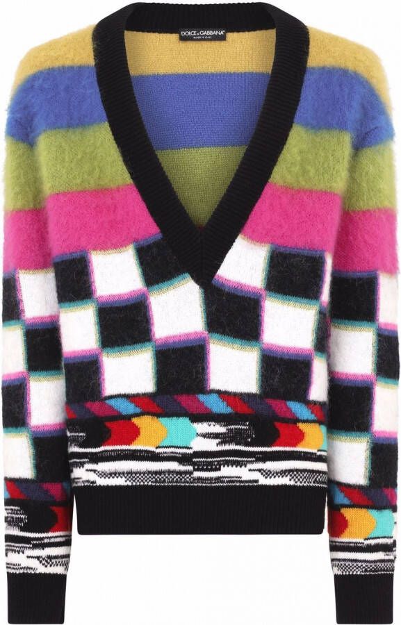 Dolce & Gabbana Intarsia trui Wit