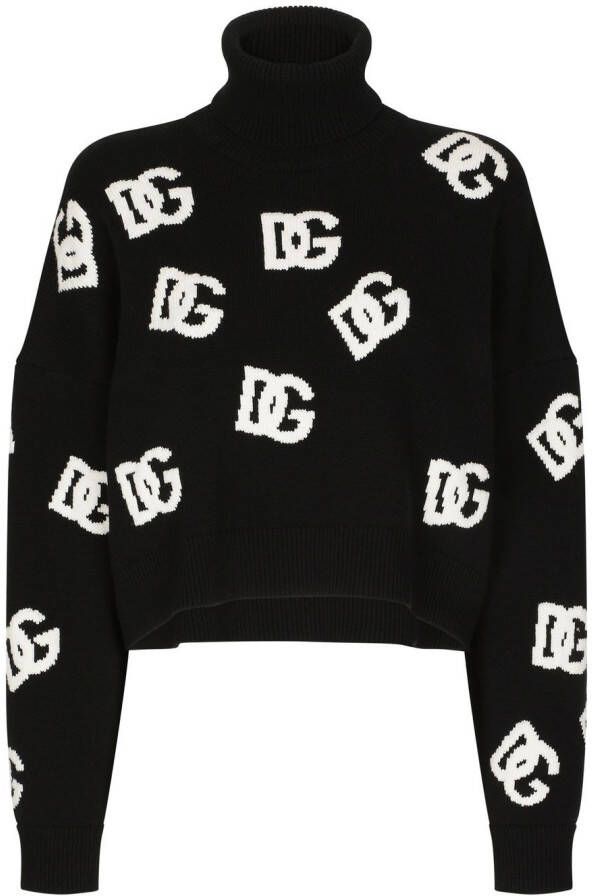 Dolce & Gabbana Cropped kasjmier trui met DG-logo Roze