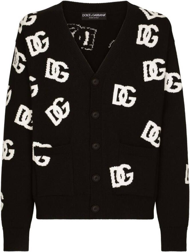 Dolce & Gabbana Wollen vest met DG-monogram Zwart