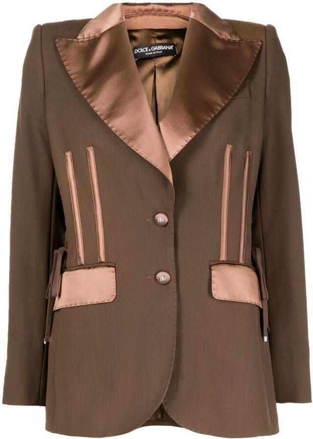 Dolce & Gabbana Jack met enkele rij knopen Bruin