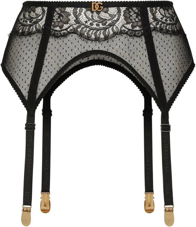 Dolce & Gabbana Jarretels met kant Zwart