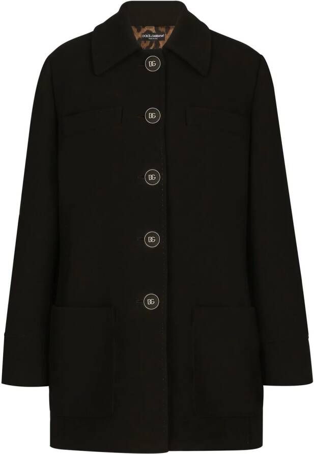 Dolce & Gabbana Crêpe sailorjas met knoop Zwart