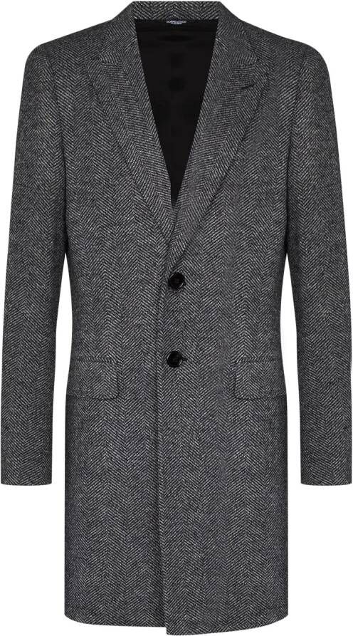 Dolce & Gabbana Jas met visgraat-patroon Grijs