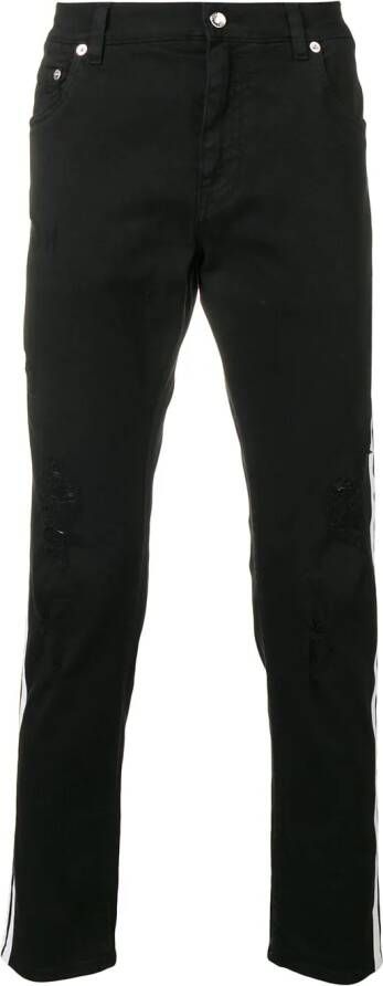 Dolce & Gabbana jeans met contrasterende strepen aan de zijkant Zwart