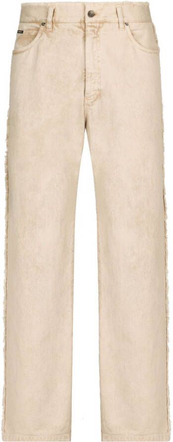 Dolce & Gabbana Jeans met franje afwerking Beige