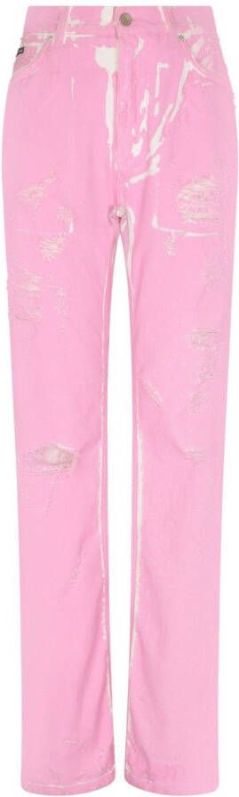 Dolce & Gabbana Jeans met gerafeld detail Roze