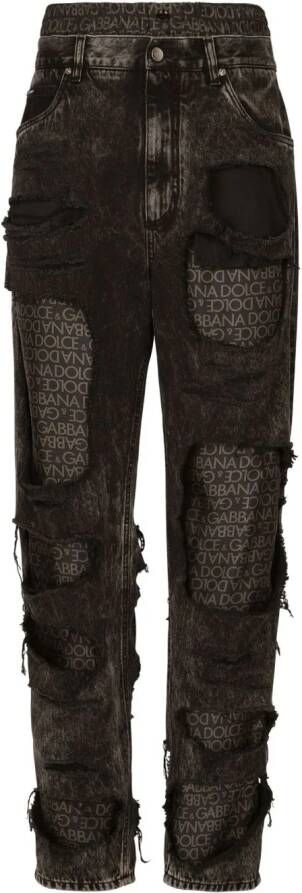 Dolce & Gabbana Jeans met gescheurd detail Zwart