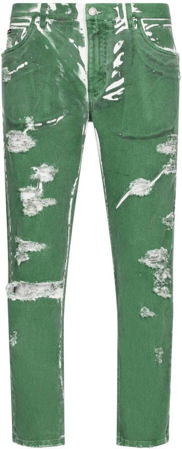 Dolce & Gabbana Jeans met logopatch Groen