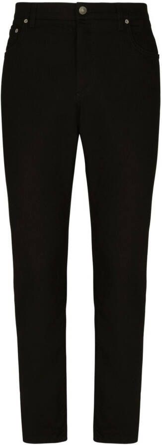 Dolce & Gabbana Jeans met logopatch en toelopende pijpen Zwart