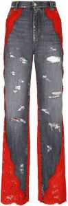 Dolce & Gabbana Jeans met wijde pijpen Rood