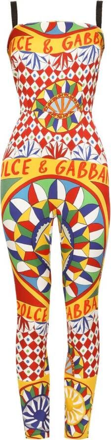 Dolce & Gabbana Jumpsuit met grafische print Geel