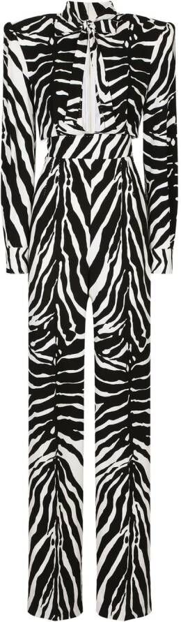 Dolce & Gabbana Jumpsuit met zebraprint Zwart