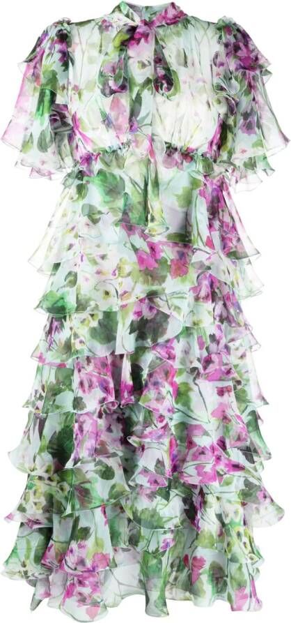 Dolce & Gabbana Jurk met bloemenprint Groen