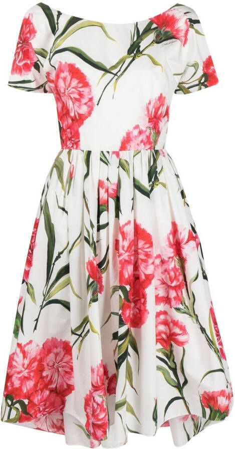 Dolce & Gabbana Jurk met bloemenprint Wit