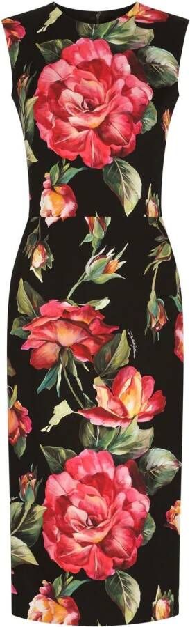 Dolce & Gabbana Jurk met bloemenprint Zwart