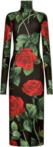 Dolce & Gabbana Jurk met bloemenprint Zwart