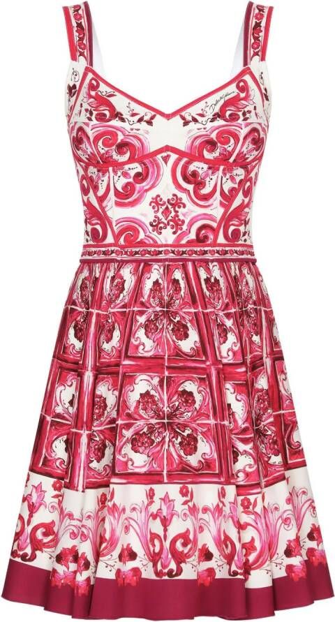 Dolce & Gabbana Jurk met grafische print Rood