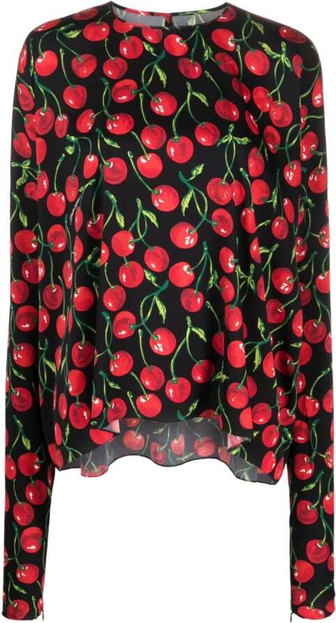 Dolce & Gabbana Jurk met kersenprint Rood