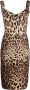 Dolce & Gabbana Midi-jurk met luipaardprint Beige - Thumbnail 1