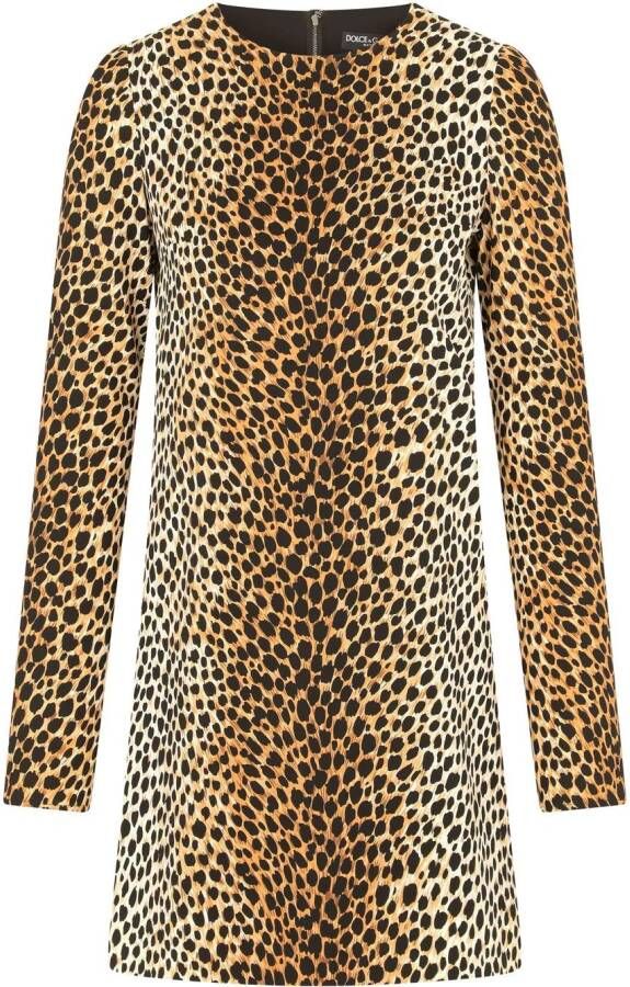 Dolce & Gabbana Jurk met luipaardprint Goud