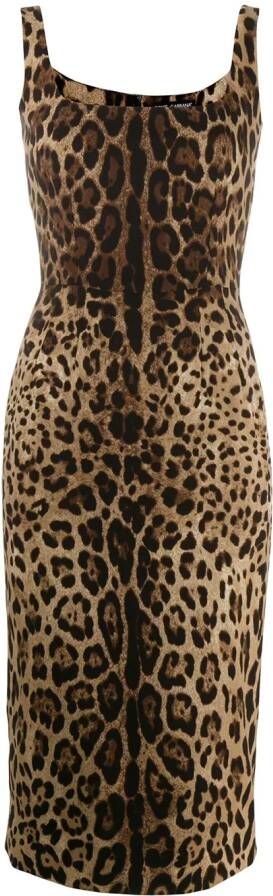 Dolce & Gabbana Jurk met luipaardprint Zwart