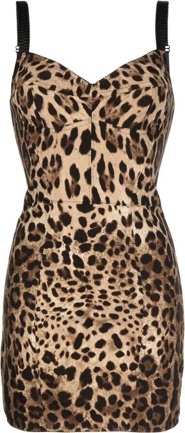 Dolce & Gabbana Mini-jurk met luipaardprint Zwart